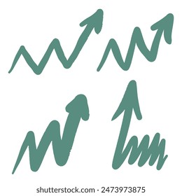 Abstract hand drawn arrows set, vector, rate indicator
