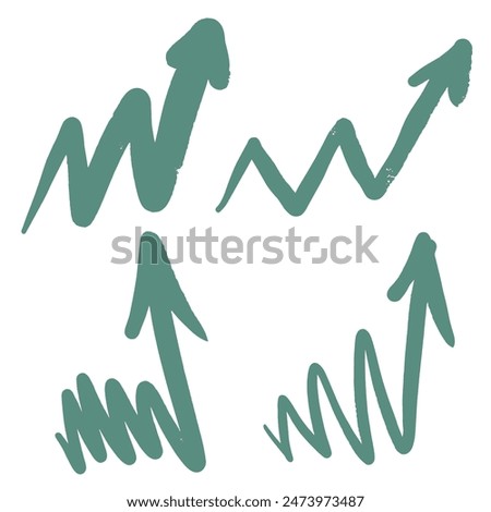 Abstract hand drawn arrows set, vector, rate indicator