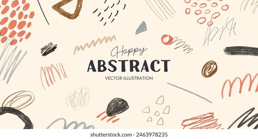 
Abstract hand drawn art background template.