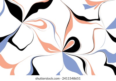 Abstract hand drawn artistic floral pattern. Vector Illustration.