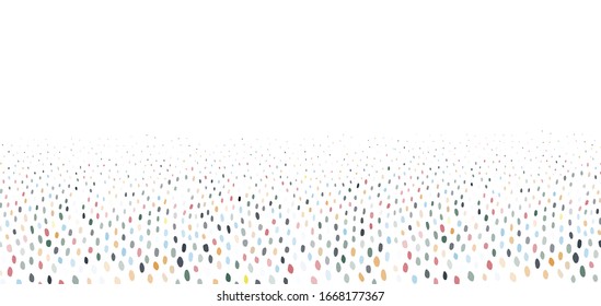 Abstract hand drawn background with bright dots. Art vector banner isolated on white.