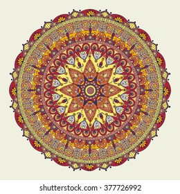 Abstract hand drawn background with mandala. Round ornament pattern. Ornamental mandala.