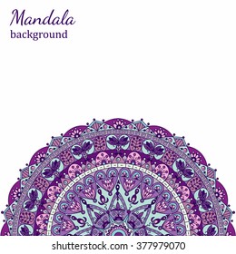 Abstract hand drawn background with mandala. Round ornament pattern. Ornamental mandala.