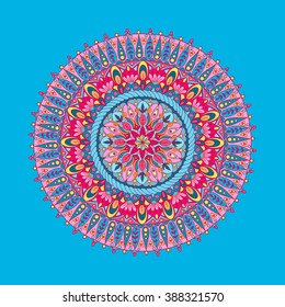 Abstract hand drawn background with mandala. Round ornament pattern. Ornamental mandala. Round ornament. Decoration. Kaleidoscopic floral pattern. Hand drawn mandala. 
