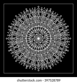 Abstract hand drawn background with mandala. Round ornament pattern. Ornamental mandala.