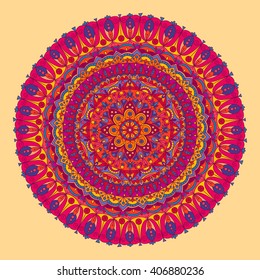 Abstract hand drawn background with mandala. Round ornament pattern. Ornamental mandala.