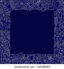 Abstract hand drawn background on new year theme