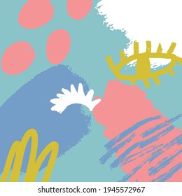 Abstract hand drawn background. Pastel nature colours. Vector illustration.