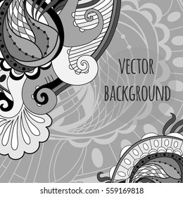 Abstract hand drawn background. With place for text. Good for greeting card and web design. Vector illustration.