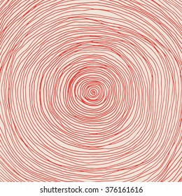 Abstract hand drawn background. Red spiral