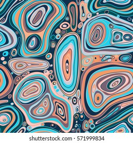 Abstract hand drawn background with structure of stylized palette with mixed colorful oil paints. Repeating texture in trendy colors and style perfect for decor and prints. Vector seamless pattern.