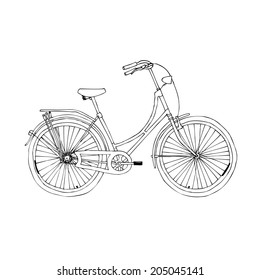 abstract hand drawn bike
