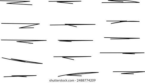 Ilustración vectorial de subrayado de trazo negro dibujado a mano Abstractas.