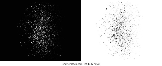 Abstractas dibujado a mano Vector blanco y negro aislado salpicadura de sangre diseño de fondo