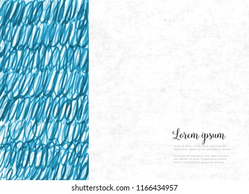 Abstract hand drawn blue background with place for your text