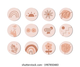 Abstract hand drawn boho contemporary cover geometric highlight stories