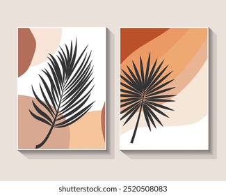 abstrato mão desenhada boho parede arte pintura vetor minimalista linha arte