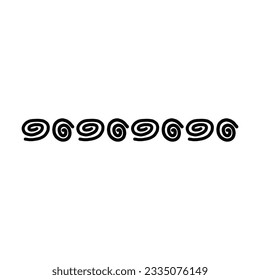 Resumen línea de borde dibujada a mano vintage garabato vectorial brocha y elemento de diseño de trazo de lápiz para el separador de marcos en una ilustración de glifo