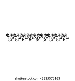 Abstract hand drawn border line vintage doodle art vector scribble brush and pencil stroke design element for frame divider in a glyph illustration