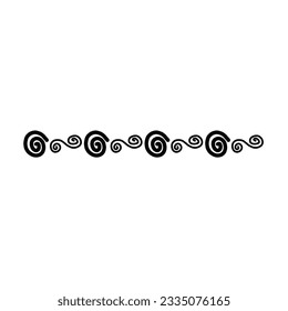Resumen línea de borde dibujada a mano vintage garabato vectorial brocha y elemento de diseño de trazo de lápiz para el separador de marcos en una ilustración de glifo