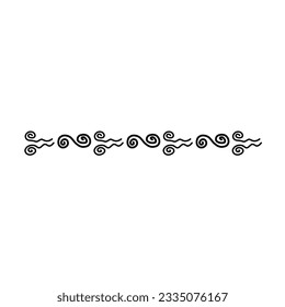 Abstract hand drawn border line vintage doodle art vector scribble brush and pencil stroke design element for frame divider in a glyph illustration