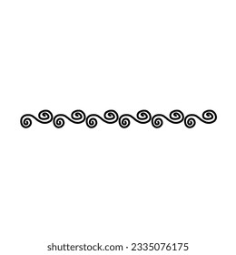 Resumen línea de borde dibujada a mano vintage garabato vectorial brocha y elemento de diseño de trazo de lápiz para el separador de marcos en una ilustración de glifo