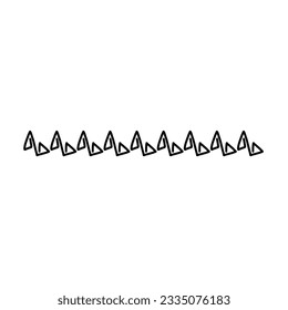 Abstract hand drawn border line vintage doodle art vector scribble brush and pencil stroke design element for frame divider in a glyph illustration