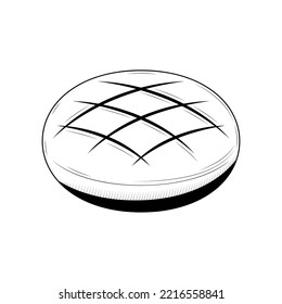 Abstrakter handgezeichneter Brotmehl Produktdoodle Konzept Vectordesign-Stil auf weißem Hintergrund einzeln