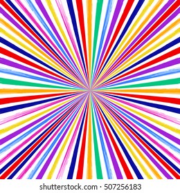 Abstract hand drawn  brush color stripes background vector illustration