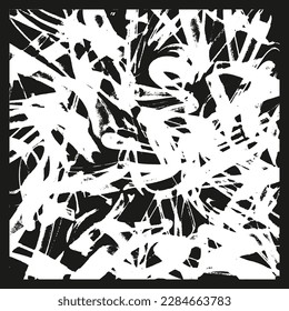 Abstract hand drawn brush line concept, ornamental design composition