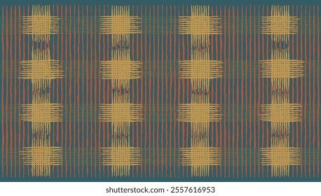 Abstract hand drawn brush line cross hatch stripe pattern, crafted Japanese inspired simple wood carving, engraving, weaving textured background, calm and humble graphic for carpet, textile