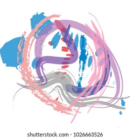 abstract hand drawn brush stroke, abstract colorful pastels brush stroke, vector illustration