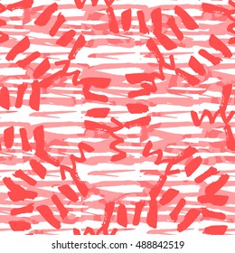 Abstract hand drawn brush stroke shapes seamless pattern texture .