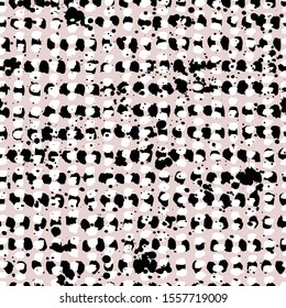 Abstract hand drawn brush strokes and paint splashes textures, seamless pattern