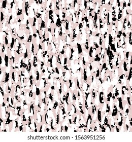 Abstract hand drawn brush strokes and paint splashes textures, seamless pattern