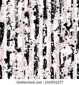 Abstract hand drawn brush strokes and paint splashes textures, seamless pattern