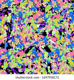 Abstract hand drawn brush strokes and paint splashes textures, seamless pattern.Distressed seamless pattern, paint spots. Chaotic, random brush strokes. Abstract art texture, wallpaper, wrapping