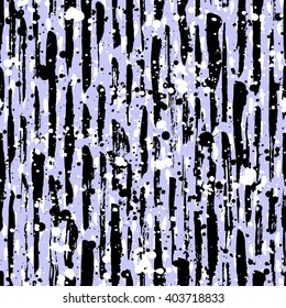 Abstract hand drawn brush strokes and paint splashes textures, seamless pattern