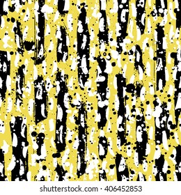 Abstract hand drawn brush strokes and paint splashes textures, seamless pattern