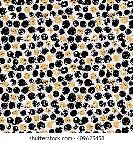 Abstract hand drawn brush strokes and paint splashes textures, seamless pattern