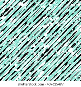 Abstract hand drawn brush strokes and paint splashes textures, seamless pattern