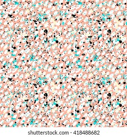 Abstract hand drawn brush strokes and paint splashes textures, seamless pattern