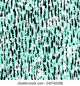 Abstract hand drawn brush strokes and paint splashes textures, seamless pattern