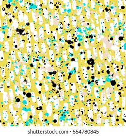 Abstract hand drawn brush strokes and paint splashes textures, seamless pattern