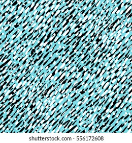 Abstract hand drawn brush strokes and paint splashes textures, seamless pattern