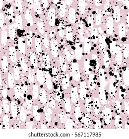 Abstract hand drawn brush strokes and paint splashes textures, seamless pattern