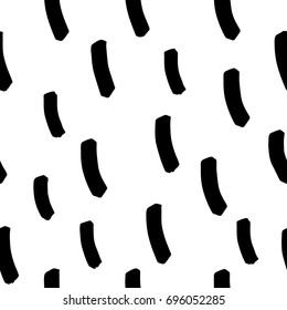 Abstract hand drawn brush strokes seamless vector pattern