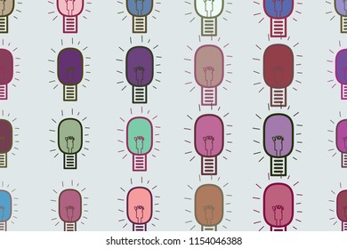 Abstract hand drawn bulb, artistic for graphic design, catalog, textile or texture printing & background. Vector artwork.