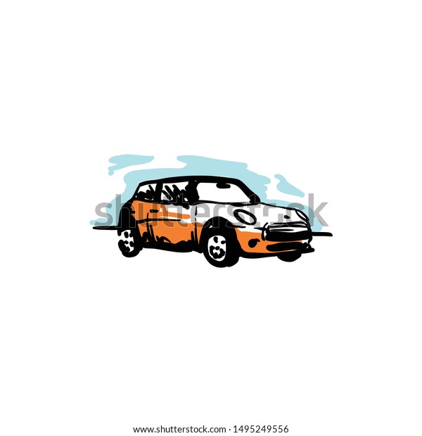 Abstract hand drawn car logo\
template