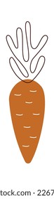Abstract hand drawn carrot flat icon. Vector illustration